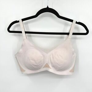 Honeylove CrossOver Shapewear Bra Wireless Mesh Medium Beige Adjustable